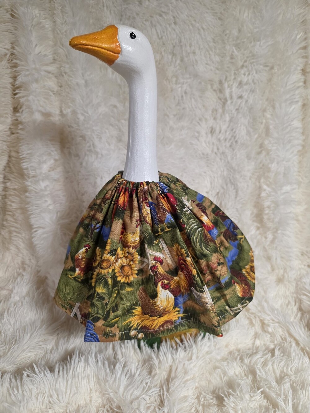 Resin 19" White Porch Goose Figurine with Orange Beak - Picture 8 of 13